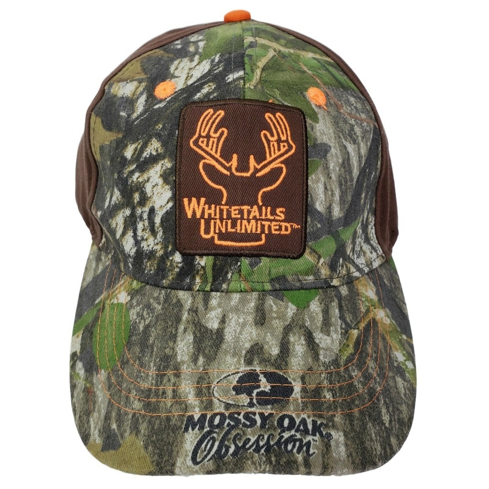 Paramount Outdoors Whitetails Unlimited Hat Mossy Oak Camo Brown Orange OSFM New
